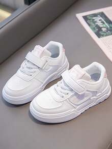 Zapatillas deportivas blancas para niña, con puntera redondeada y cordones adhesivos, diseño informal, estampado de ositos de dibujos animados, suela antideslizante, ideales para ir al colegio y para las actividades diarias de los niños. - Rosa - Ver 3