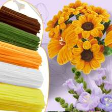 Juego de limpiapipas de 400/525/575 piezas con video tutorial, perfecto para hacer flores, chenilla para trabajos manuales, arreglos florales artificiales, regalos del Día de San Valentín y del Día de la Madre