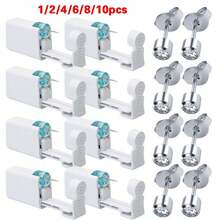 1/2/4/6/8/10支装一次性穿耳枪，含镶嵌白色水钻耳环，家用自穿耳工具套装