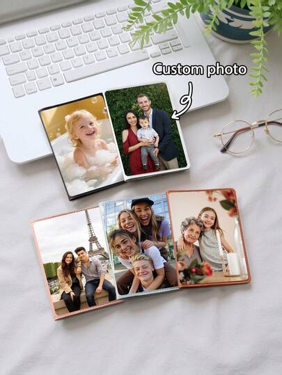 Ayotu Customized Passport Holder, Personalized Wallet With Photo, Portable Multi-Function ID & Card Holder, PU Leather Wallet, Aviation Travel Accessories, PU Leather Passport Holder, Suitable For Young Travelers, Back To School Season, Minimalist Premium Passport Holder, Suitable For Female Students