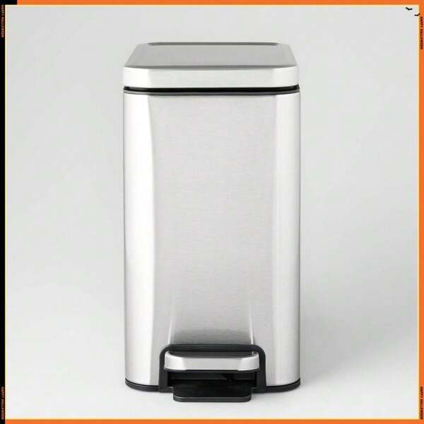 10L Stainless Slim Step Trash Can Silver - ™
