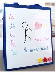 hoojojo 1 Peça Quadro Branco Magnético Dobrável, Quadro de Escrita Apagável, Quadro de Desenho e Escrita, Quadro de Memorando de Mesa de Dois Lados, Ferramentas de Exibição para Sala de Aula, Acessórios Interativos de Ensino, Papelaria para Escritório em Casa, Auxiliar de Estudos, Essenciais de Volta às Aulas, Suprimentos para Professores