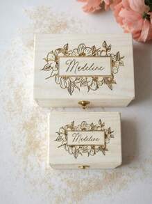 1 Peça Caixa de Presente Personalizada para Dama de Honra, Caixa de Madeira com Gravação, Presente para Menina das Flores, Caixa de Armazenamento Multifuncional, Lembrança de Casamento, Caixa de Presente de Madeira Personalizada, Caixa do Tesouro, Presente para Festa de Noivado, Festa de Aniversário, Casa com Soluções Acessíveis, Organizadores Personalizados, Ambiente Acolhedor