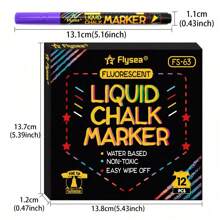 8 Farben flüssiger löschbarer Kreidestift - waschbare und feuchtwischbare fluoreszierende Marker, geeignet für Tafel, Glas, Abschlussfeier, Schule, Kinder, Autoreparatur, Schulbedarf, Rückkehr zur Schule