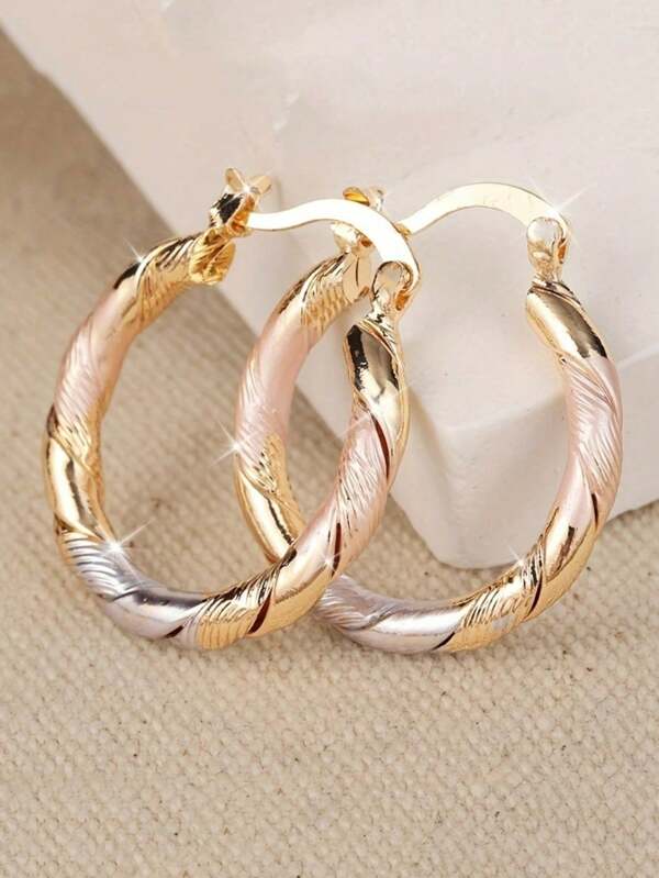 14K Gold Plated Vintage Boho Circular Earrings, Women Fashion Jewelry Accessory, Suitable For Daily Wear And Gift Giving, Ideal For Valentine's Day And All Seasons