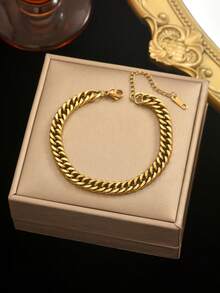 Bộ 5 chiếc vòng tay bằng thép không gỉ mạ vàng 18K, chống oxy hóa, thích hợp đeo hàng ngày, bộ trang sức vòng tay thời trang và thanh lịch dành cho nữ. - Vàng - Xem 8