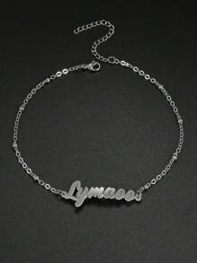 1 Stück personalisiertes, individuell bedrucktes 18K Edelstahl Fußkettchen für Frauen, zierlicher Schmuck für Sommer, Strand und Alltag, Geburtstagsgeschenk, Jahrestag, Muttertag, Valentinstag, Weihnachten, Thanksgiving Geschenk für Mutter, Schwester, Freundin, gute Freundin, Lehrerin