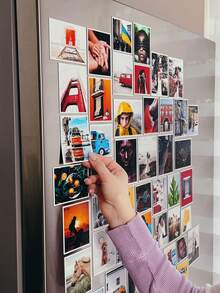 Personalized Square Fridge Magnet Sets Of 10/8/6 Pieces. Customizable Fridge Magnets; Can Be Printed With Any Design, Home Decor Photos, Or As A Gift To Capture Precious Moments. Perfect For Customized Christmas Decorations Or Halloween Keepsakes. - Multicolor - View 10