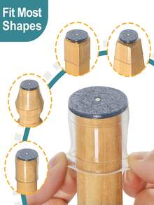 4/8/16/24 件椅腿地板保护垫 - 厚 TPE 硅胶家具滑块，透明椅套，用于降噪和地板保护，耐用家具脚垫，适用于桌椅、沙发和咖啡桌（圆形、方形） - 透明淺灰 - 查看 8