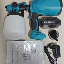 1 Set SUBY Pistola a spruzzo senza fili, con 2 batterie 21V, adatto per verniciatura, pulizia, irrigazione