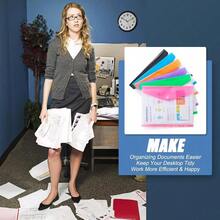 Carpetas Organizadoras De Bolsillo Paquete De 12 Carpetas Expandibles De Plastico Con 11 Agujeros Para Carpeta De Anillos De 2 3 4 Bolsa De Documentos Con Boton A Presion Y Etiquetas Para Escuela - Horizontal-Paquetede12 - View 6