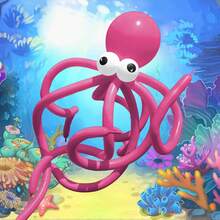 13件套DIY章鱼造型气球套装，包含30.48厘米乳胶气球、圆形气球和带眼睛图案的气球，以及气球胶点，适用于海洋主题派对、生日派对、迎婴派对、性别揭晓派对、夏季海滩泳池派对装饰、圣诞派对装饰