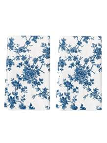 2pcs Pink Rose Sunflower Lemon Hand Towels Elegant Flower Rose Comfortable Soft Polyester Microfiber Towels For Home Hotel Bathroom