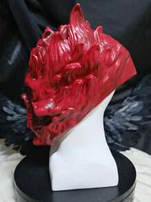 Halloween Is Terrifying And Frightening. The Death God Skull Warrior, Fangs, Devil, Latex Mask, Devil Skull Mask Head