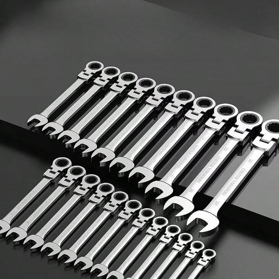 二合一扳手，工业级可调棘轮扳手，72齿快速握力扳手 - 活頭棘輪扳手 - 查看 1