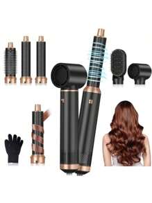Sèche-cheveux ionique 5-en-1, boucleur, brosse lissante, brosse sèche-cheveux, outil de coiffure