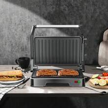 CACHOO Panini Grill Press - 2-Slice, 180° Opening, Non-Stick Aluminum Plates For Versatile Grilling, Toasting, And Cooking, Easy To Clean, Perfect For Home Kitchens, 850W, 304 Stainless Steel - 查看 7