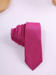 1 Set Herren rote Krawatte, modisch und schlicht, geeignet für Hochzeitspartys, Bräutigamkrawattenset, Business Businesskleidung