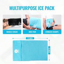 COOLICEWRAPS 12x21 Extra Large Ice Pack With Soft Fabric Cover Clay Ice Pack For Physical Therapy Soft Ice Packs For Injuries Reusable Blue - 12"x21" - View 6