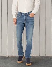 Men's Athletic Stretch Jeans - Colors - Medium Blue Vintage - View 4