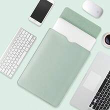 1pc Portable Multi-Function Laptop Sleeve Case, Fits 13/13.3/14/15/16 Inch Laptop, Tablet, IPad, Convenient Carrying Pouch, PU Notebook Protective Bag, Office Supplies Organizer