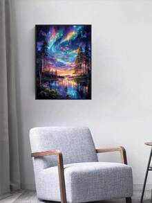 1 pièce Kit de peinture de diamant DIY - Paysage Aurore, Décoration d'intérieur, Plein forage, 30*40cm/40x50cm - Multicolore - Voir 4