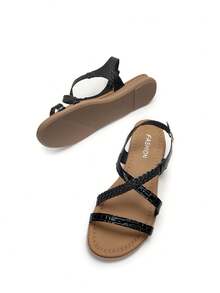 全新夏季时尚露趾舒适休闲简约百搭女士平底凉鞋