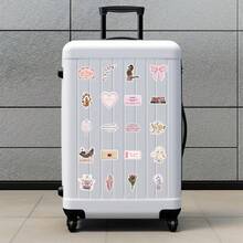 50张粉色美学贴纸，适用于装饰房间、剪贴簿、笔记本电脑、手机、滑板，防水乙烯基材质，是送礼、学习用品和返校季的理想之选。