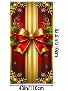 1 pezzo, Ghirlanda di campanelle di Natale di lusso, Decorazione per porta in polietilene da 35x70,8 pollici, Telo di sfondo per Buon Natale, Copertura per foto appesa, Decorazione per l'ingresso di casa, Adatto per decorazioni natalizie e scene di carnevale per il nuovo anno, Decorazioni per la casa, Decorazioni natalizie, Decorazioni per la stanza d'inverno