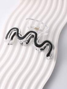 1pc Transparent Oil Drop Design Large Shark Claw Hair Clip, High-End Hair Accessory Fashion Hair Accessories Beauty Claw Clips Boho Hair Claw
