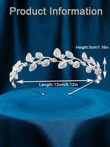 1 chiếc băng đô cài tóc bằng hợp kim trang trí hình lá thanh lịch, phụ kiện đội đầu đa năng phù hợp cho đám cưới, tiệc tùng, làm quà tặng, sử dụng hàng ngày, vương miện công chúa duyên dáng, phụ kiện cô dâu, cosplay, hóa trang, tiệc sinh nhật, phụ kiện ngày Valentine. - Bạc - Xem 6