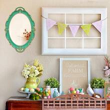 Bedroom Deccor Vintage Small Mirror 14.5 X 10 Inch Oval Pink Wall Mirror - 綠色 - 查看 3