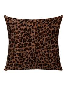 1 件豹纹图案装饰枕套靠垫套 - 拉链开合，可机洗，适用于客厅、沙发、卧室，现代风格方形装饰功能，适合自然家居装饰、阳台和客厅装饰，休闲时光，适用于卧室、沙发、床和家居装饰 - 彩色 - 查看 1