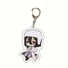 bandai Accesorio de anime Llavero acrílico de anime - Bungou Stray Dogs Lindo colgante de estilo Y2K de dibujos animados, adecuado para bolsos y llaves, regalo perfecto para fans, accesorios de cosplay, llavero de coche, bolso, mochila, pequeña joya, accesorios, regalos creativos, regalos de estudiante, accesorios de coche, colgante de bolso, accesorios escolares