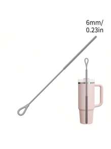 Silicone Straw Cleaner Brush, Reusable Straw Brush Extra Long For Cleaning Glass Metal Smoothie Straws And Straw Cups, Non-Slip Handle Soft And Bendable,