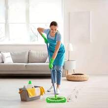 3-Piece Set Of Durable White/Green Mop Cloth, Home Cleaning And Mop Accessories, Instantly Absorbs Water Stains, Suitable For Smooth Surfaces Or Wooden Floors - 綠色 - 查看 10