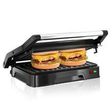CACHOO Panini Grill Press - 2-Slice, 180° Opening, Non-Stick Aluminum Plates For Versatile Grilling, Toasting, And Cooking, Easy To Clean, Perfect For Home Kitchens, 850W, 304 Stainless Steel - 查看 1