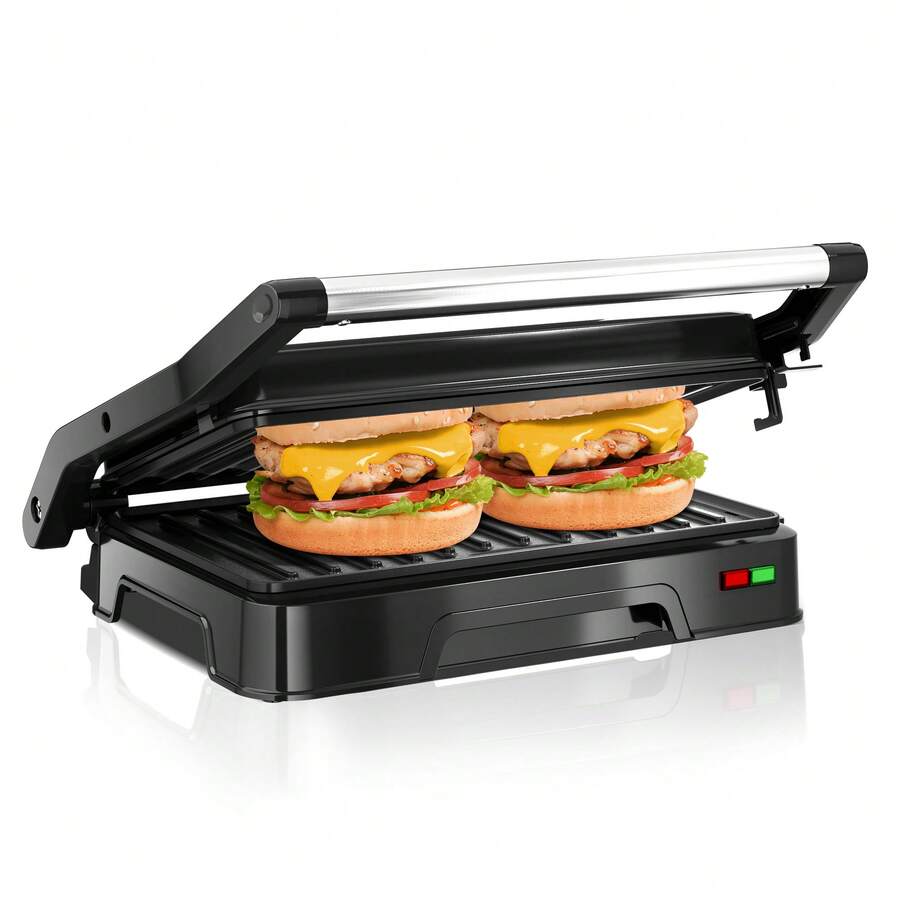 CACHOO Panini Grill Press - 2-Slice, 180° Opening, Non-Stick Aluminum Plates For Versatile Grilling, Toasting, And Cooking, Easy To Clean, Perfect For Home Kitchens, 850W, 304 Stainless Steel - 查看 1