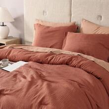 King Size Comforter Set- 7 Piece Terracotta Textured King Bedding Set, Soft Solid Bed In A Bag For All Season, King Comforter Set With Sheets(Terracotta,102''x90'') - Grey - View 2