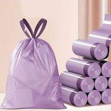 100 Pieces Portable Scented Garbage Liners, Suitable For Home, Party, Purple Garbage Bags