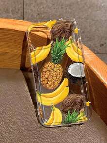 Funda para teléfono (1 unidad) con estampado de frutas tropicales (piña, plátano y coco), fabricada en TPU esmerilado y resistente a caídas. Compatible con phone 1/12/13/14/15/15 Pro/15 Plus/15 Pro Max/X/XS Max/11 Pro/12 Pro/13 Pro/14 Pro/11 Pro Max/12 Pro Max/13 Pro Max/14 Pro/14 Plus/ 16/11/12/13/14/15/15 Pro/15 Plus/15 Pro Max/X/Xs Max/11 Pro/12 Pro/13 Pro/14 Pro/11 Pro Max/12 Pro Max/13 Pro Max/14 - Multicolor - Ver 5