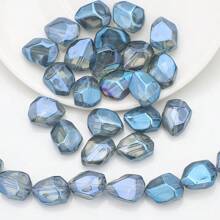 20 piezas de cuentas de vidrio facetadas irregulares de 12*16mm con agujero central, en colores chapados, accesorios de joyería artesanal DIY, adornos para teléfonos, llaveros, decoración de autos