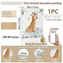 1 pieza Decoración de habitación de bebé. Arte de pared de dibujos animados de acuarela escandinava simple para decorar la habitación del bebé. Mural de animales de la vida salvaje para la sala de estar, dormitorio o baño del bebé. Arte de pared para la guardería. Regalos de bienvenida para baby shower, regalos para niños, decoración para la sala de juegos, impresiones para la habitación del niño pequeño, arte de pared ecléctico para la guardería. Decoración de habitación de bebé: decoración infantil linda y lúdica. Múltiples tamaños de 20 a 70 cm, con o sin marco disponible para la decoración de la habitación del bebé. Decoración del hogar, arte de pared de verano. Decoración de otoño - Multicolor - Ver 16