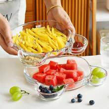 2/1pc Thick Heat-Resistant Glass Plates - Microwave Oven Family Restaurant Kitchen - Dumpling Seafood Shrimp Fruit Dessert Pasta Plates - Multicolor - View 4