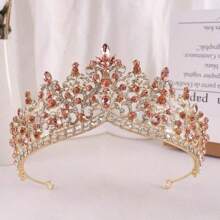 1 pièce Couronne en alliage de strass en verre de goutte d'eau à la mode, convient pour les femmes à porter lors de mariages, vacances, anniversaires et fêtes
