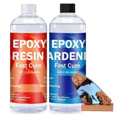 [راتنج إيبوكسي شفاف عالي الجودة] طقم راتنج إيبوكسي شفاف عالي الجودة 16 أوقية - نسبة 1:1 خلطة سهلة لأعلى الطاولات النهرية ، صب الفن ، المجوهرات ، DIY ، تزيين كؤوس التهدئة ، قوالب ، لوحات الفن - هدية DIY عيد الميلاد