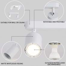 LED 吸顶灯 GU10 可更换灯泡定向四头吸顶灯，适合在客厅安装聚光灯 - 白色 - 查看 5