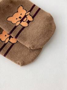 5 Pairs Of Cartoon Anti-Slip Socks For Toddlers & Babies, Indoor Crawling/Walking Socks