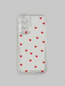 1pc Red Heart Pattern Transparent Shockproof Phone Case, Compatible With IPhone & Galaxy Cases, Phone Cases, Galaxy Protective Cover Compatible With IPhone 17/17 Pro/17 Pro Max/16/16 Pro Max, Suitable For Personal Use Or As A Gift - Multicolor - View 50