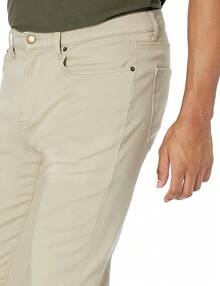 Men's Athletic Stretch Jeans - Colors - Light Khaki Brown - View 3